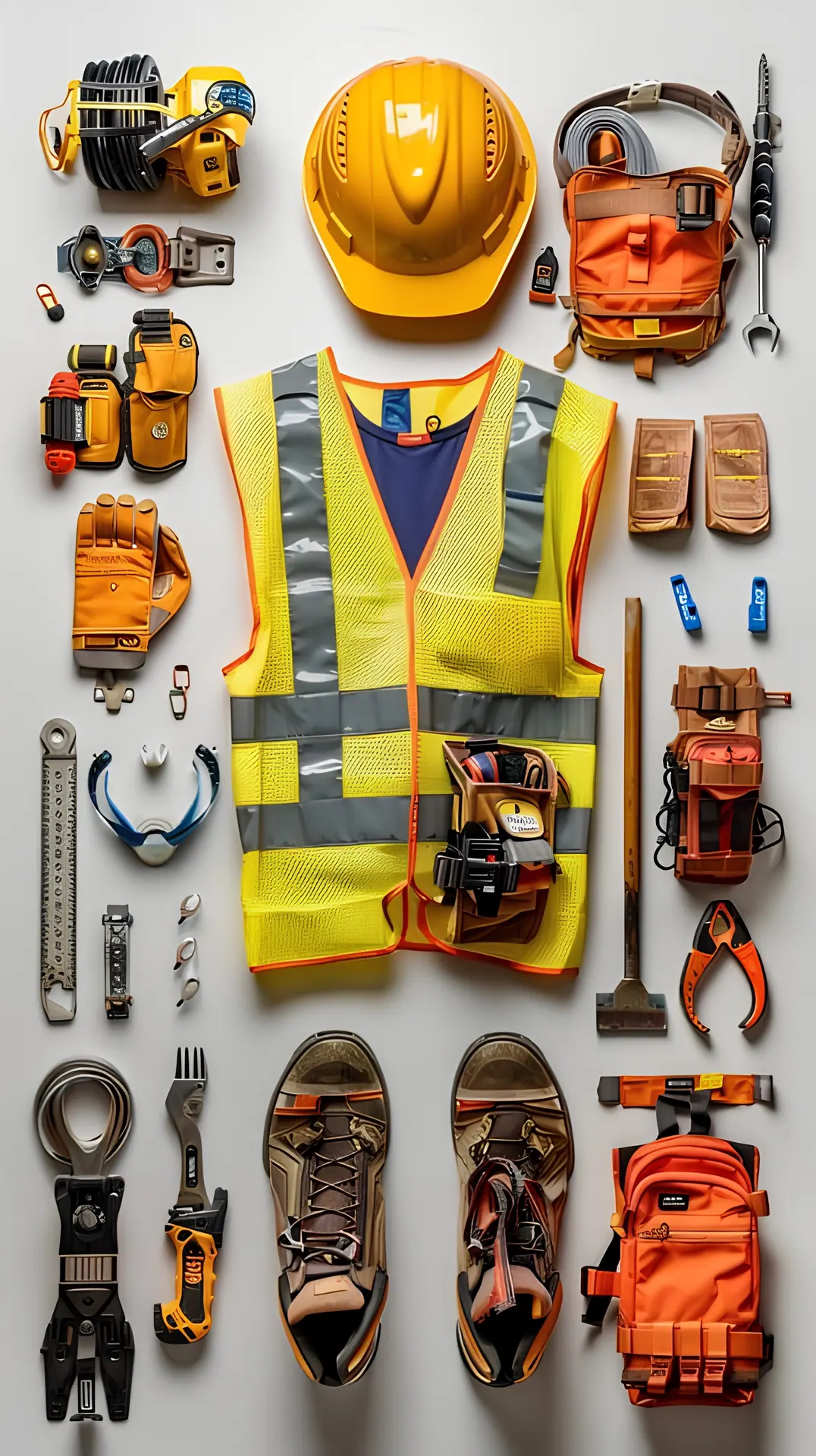 Personal protective equipment laid out for site crews